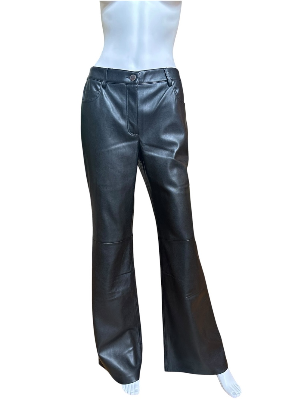 Mango Black Faux Leather 5 pocket Bootcut Pants - Women's, NWT, 6